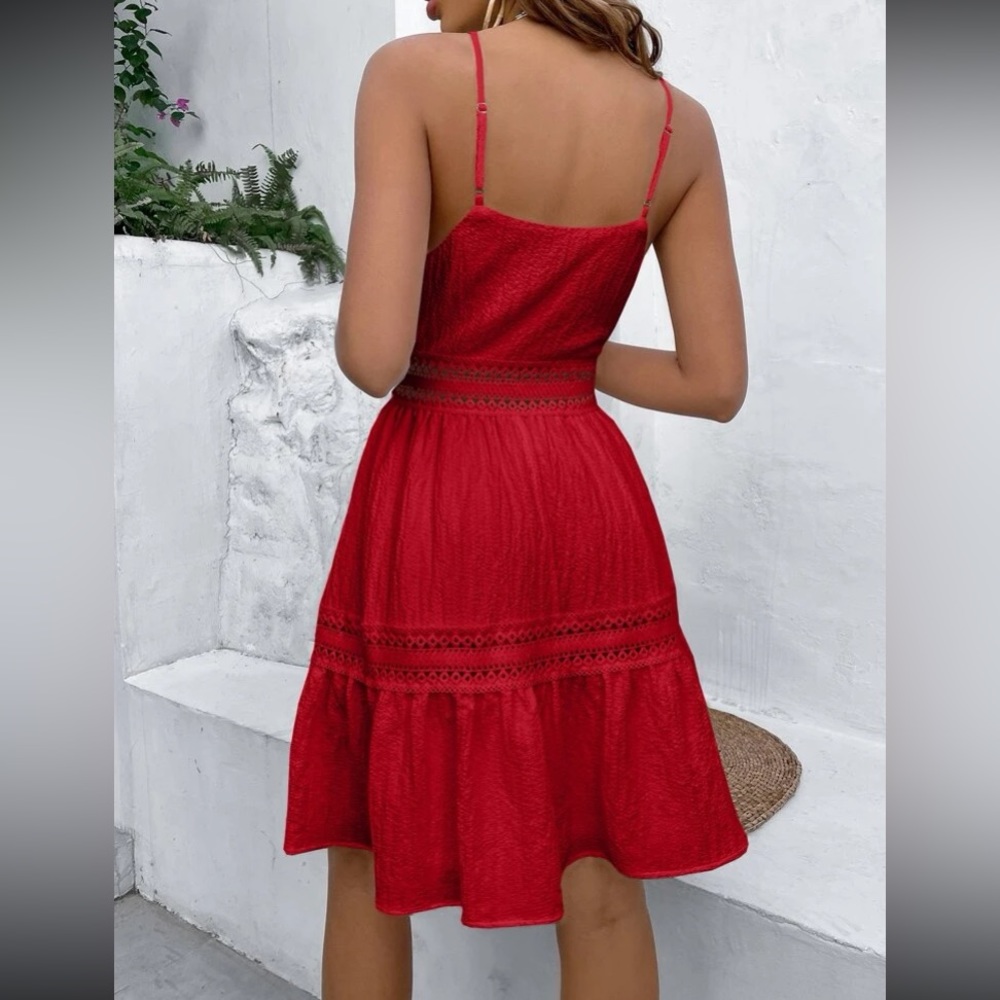 Kara and Kate Elegant Red Mini Dress - Picture 3 of 13